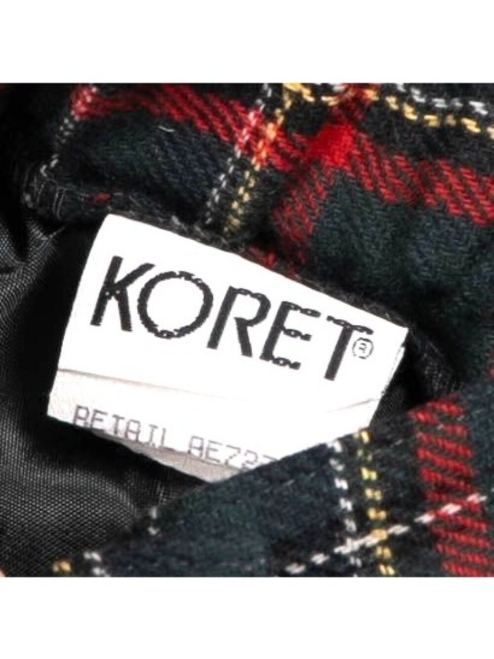 Koret VTG Plaid Tartan Pleated Pants 12 Womens Red Green Wool Blend High Waist - Picture 4 of 7